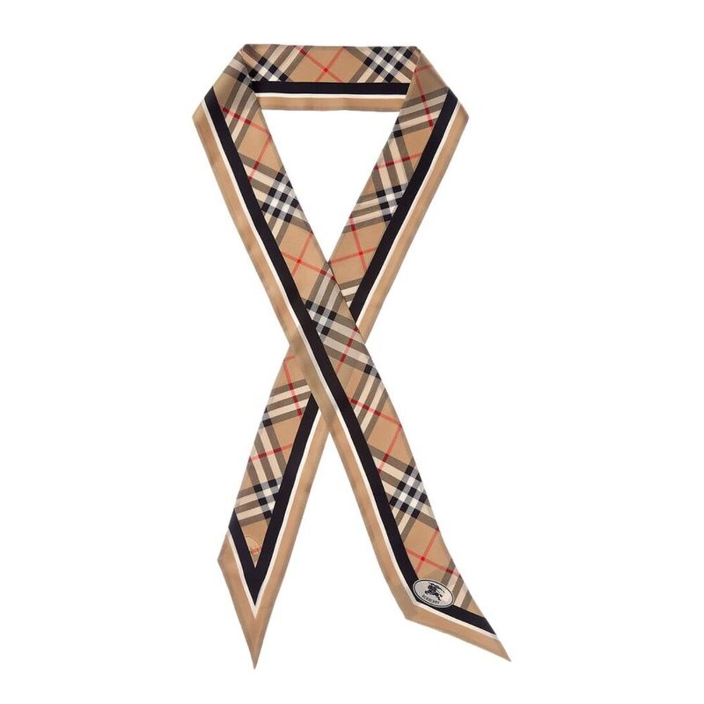 Burberry Logo Silk Scarf, Tan